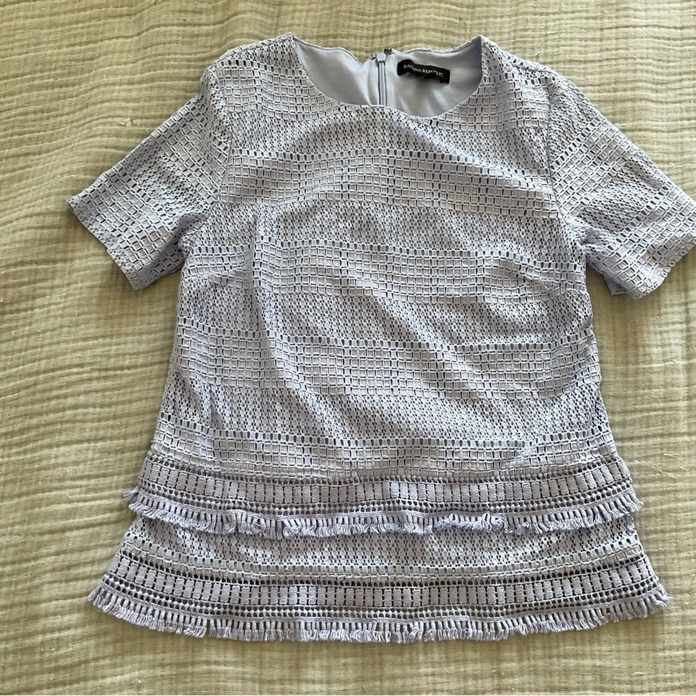 Blue Eyelet Top
